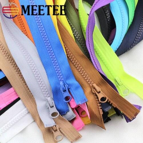 10pcs Meetee 5# 70/90cm Resin Zipper Open End Zip for Tent Jacket Coat Tailor Garment Bags Home Textile Sewing Crafts Accessory
