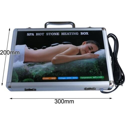 16pcs /set Massage hot stones massage lava Natural stone set hot spa rock basalt stone with heater box