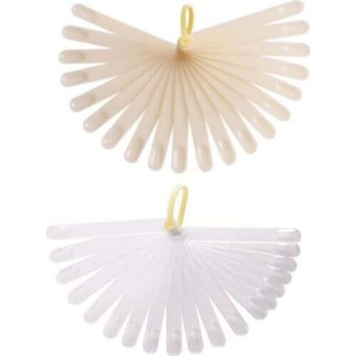 20Pcs/Set Plastic Fan-shaped New DIY Gel Nails Color Card Manicure Nail Art Tool Practice for Pedicure Polish Color Plate