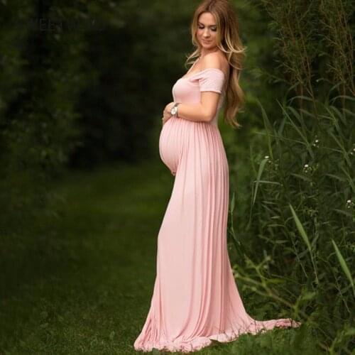 2021 Pregnant Women Photo Pure Color Dress, Mopping The Floor Dress Before Taking Pictures