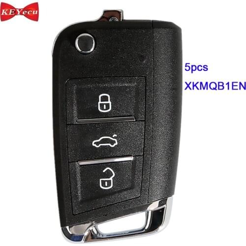 5pcs Xhorse XKMQB1EN Universal Remote Key for VW MQB Style 3 Buttons English Version Wire
