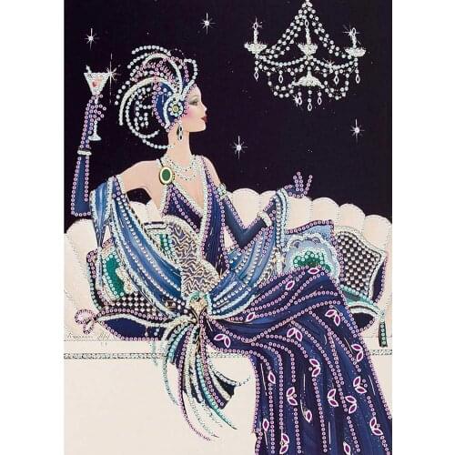 5D DIY Part Drill Special-shaped Diamond Painting Dress Lady Diamond Embroidery Mosaic Kit Home Decor for Bead Art Wall Gift