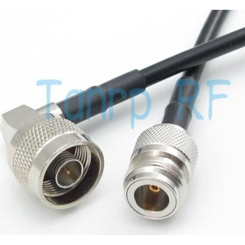 Freeshipping! 50CM RG58 20INCH N male plug right angle to N female jack RF Pigtail coaxial jumper cable Wholesale Promotion
