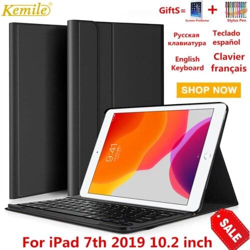 Bluetooth Keyboard Case for iPad 7th 10.2 2019 Keyboard Case for Apple iPad 7th Generation A2200 A2198 A2197 Cover Keypad funda