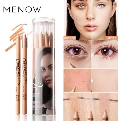 Menow P137 Wooden stick Concealer pen pox print pen to cover the scar stains 12 repair pen high gloss pen