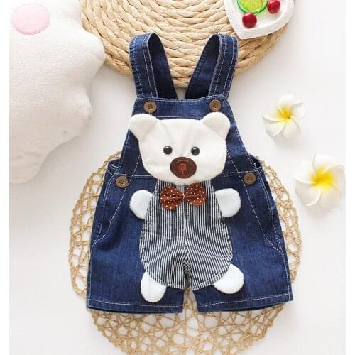 IENENS Girls Summer Overalls Kids Clothes Short Trousers Toddler Infant Boy Pants Denim Shorts Jeans Baby Dungarees