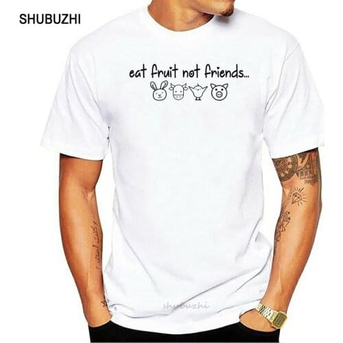 Eat Fruit Not Friends T Shirt Animal Lover Vegan Vegetarian Gift Tee S-5XL men cotton tshirt summer brand teeshirt euro size