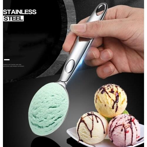 Ice Cream Scoops Stainless Steel Digger Fruit Non-Stick Spoon Kitchen Tools For Home Cake Watermelon Ice Cream Ball Spoon Tool