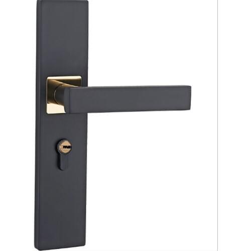 Minimalist Door Lock Continental Bedroom Door Handle Lock Interior Anti-Theft Room Safety Door Lock Aluminum Alloy Mute Gate Loc