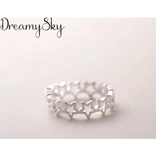 Fashion Silver Color Star Rings For Women Girls Bijoux Engagement Statement Ring anillos