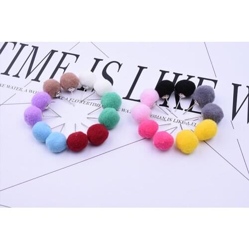 2021 Fashion Christmas Gifts Winter Piercing Wedding Pearl Double Puffer Ball Pearl Earrings Jewelry Girls Earrings Women