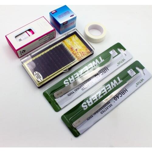 Makeup Tool Kit 6PCS/SET Eyelash Set false Eyelash+Glue+Debonder Adhesive+Tweezer+Isolational Tool