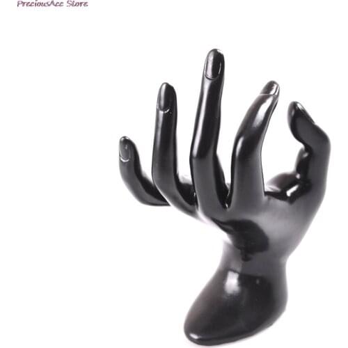 Novelty Black Velvet Ring Bracelet Necklace Chain Watch Display Holder Stand Lady Mannequin Ok Shaped Stand Hand 11*17cm