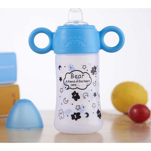 Updated Durable Baby Diaper Kids Duckbill Cup Drinking Bottle Sippy Cups With Handles Cute Design Feeding Bottle PP Plastic SGS