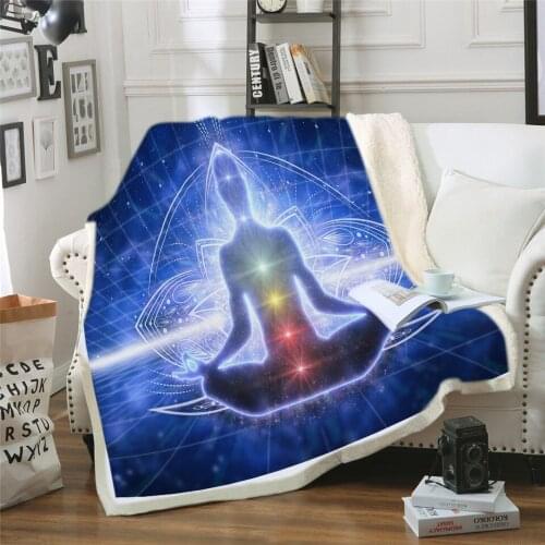 Yoga Throw Blanket Woman on Tranquil Summer Beach Meditating Peaceful Calm Sunset Motivation Phrase Warm Microfiber Blanket