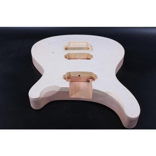 One unfinished electric guitar body