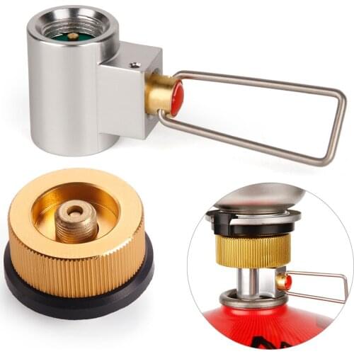 Outdoor Camping Stove Refill Adapter Flat Gas Adapter Valve Canister Gas Convertor Shifter Cylinder Refill Adapter
