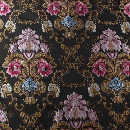 Brocade Fabric Damask Jacquard Embossed Flower Garments Sofa Curtain Upholstery Fabric 145cm wide by yard