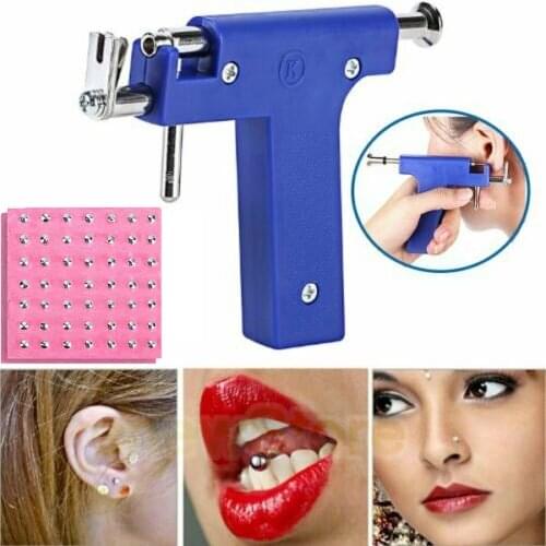Body Jewelry Piercing Gun With Ears Studs Tools Ear Nose Navel Piercing Tool Disposable Sterile with 98pcs Ear Studs Gun Kit