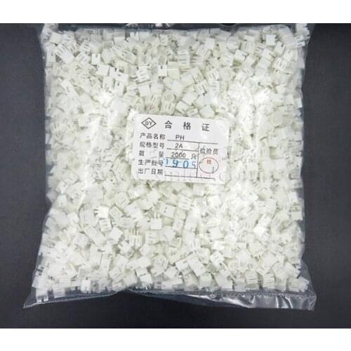 500pcs/lot PH 2.0mm 2P PH-2A Header Straight Pin Socket Straight Female Socket 180 Degrees Upright