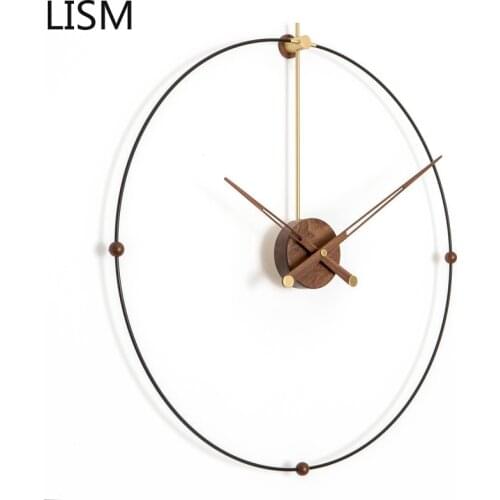 3d Luxury Wall Clock Metal Gold Wood Watch Clcocks Personality Living Room Modern Creative Wall Clocks Simple Home Decor Office