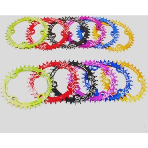 104BCD 32T/34T/36T/38T A7075 Alloy MTB Bike Bicycle Narrow Wide Crank Oval Round Chainwheel Cycle Crankset