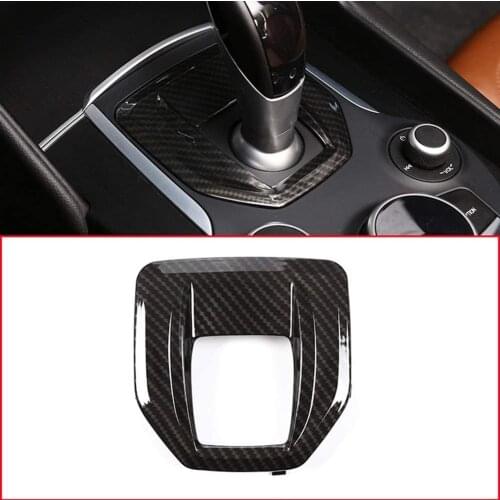ABS Plastic Replacement Part Car Interior Gear Shift Cover Panel Trim Carbon Fiber Style For Alfa Giulia Stelvio 2017