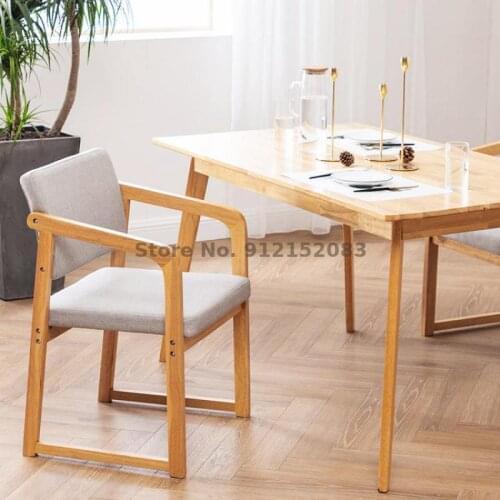 Chair Pinhui solid wood dining chair household wooden table and chair simple single leisure chair backrest stool Nordic makeup