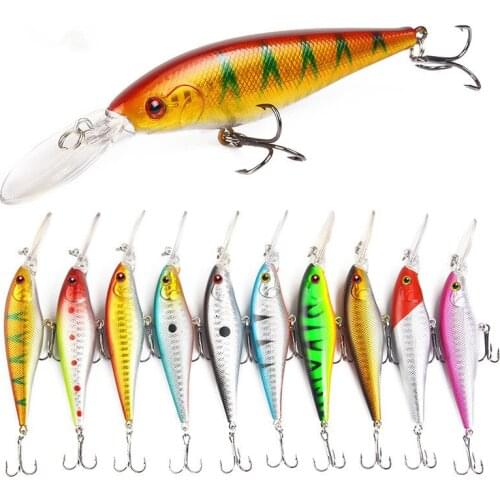 11cm/9.5g Topwater Wobbler 3D Eyes Fishing Lure Minnow Aritificial Hard Bait Lures Treble Hooks Crankbait Floating