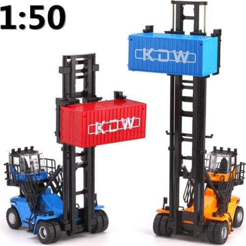 High simulation alloy engineering vehicle,1:50 scale alloy empty container stacker model,High-quality collection model,wholesale