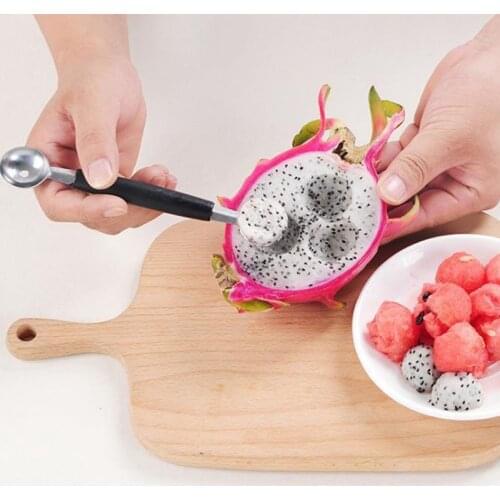 1 PCS Stainless Steel Scoop Ice Cream Maker Double Ended Headed Fruit Ice Cream Ball Spoon Watermelon Dig The Ball