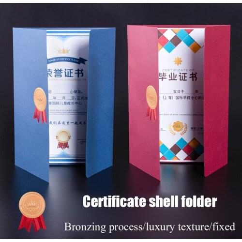10 Pcs/Pack A4 Honor Certificate Shell 4 Color Awards Creative Thickening Envelope Hard Certificates Paper Cover Office Supplies