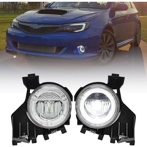 2pcs White LED Daytime Running Fog Light for 08-11 Subaru Impreza 08-12 Impreza WRX(non STI) Halo Ring DRL Driving Lamps