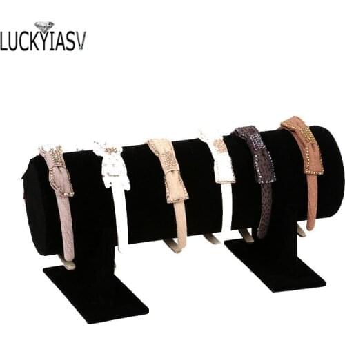 30cm-35cm-50cm T-shaped Velvet Jewelry Display Stand Bracelet Stand Hair Band Display Headband Display Stand For Counter Showing
