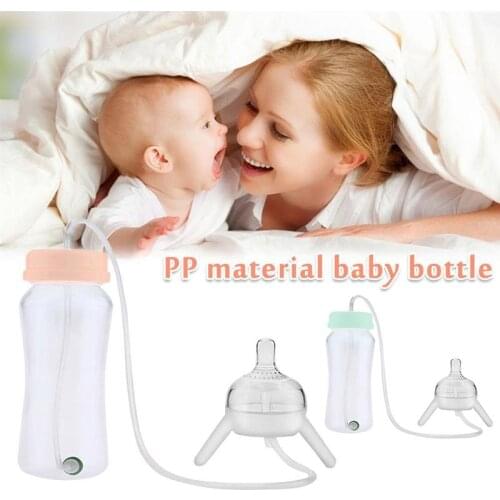 300ml Baby Bottle Kids Cup Silicone Sippy Children Training Cute Baby Drinking Water Straw Feeding Bottle Hands-free bottle