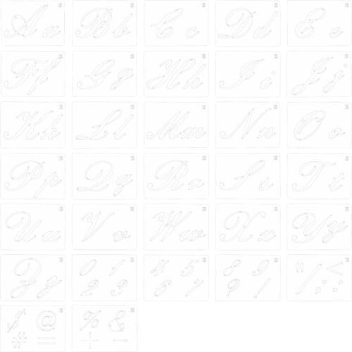32 Style Letter Stencils for Painting Alphabet Stencils W/ Numbers And Sign