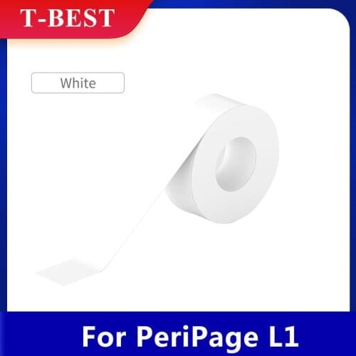 1/2Roll White Label Paper Sticky Tape Adhesive Thermal Label Paper Sticker Waterproof Oil-proof Tear-Resistant for PeriPage L1