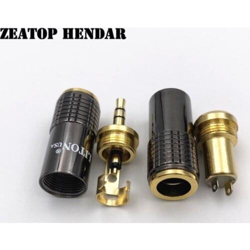 50Pcs 3.5mm 3 Pole Male / Female Stereo with Clip Plug 3.5 Audio Jack Solder for DIY Headphone Earphone Diameter 8mm Connector