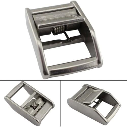 6pcs/lot stainless steel 316 Cam Buckle Ratchet Buckle for 1'' nylon webbing Tie Down Strap Fitness Straps Accessories Silver