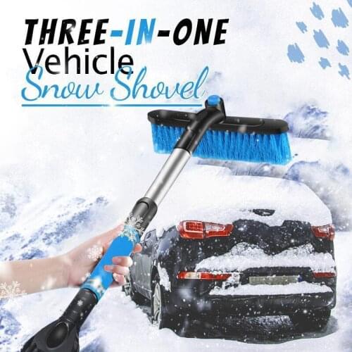 Three-in-one Vehicle Snow Shovel Car Telescopic Removal Portable Deicing Defrosting Multifunctional Snow Removal Brush