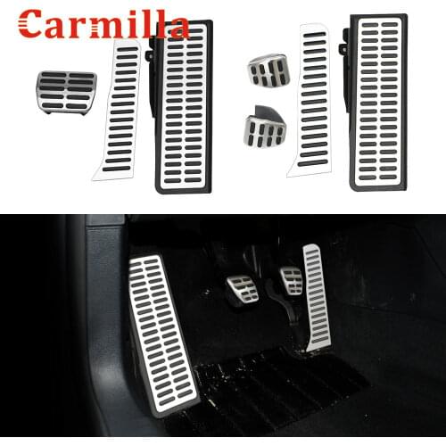 Carmilla Stainless Steel LHD Car Pedal Cover for Volkswagen Vw Tiguan Touran 2008 - 2016 Auto Pedals Parts Accessories