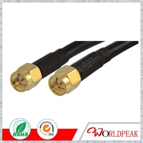 Free shipping 10Pcs 1ft 30cm waterproof SMA male to SMA male adapter with RG58 cable assembly
