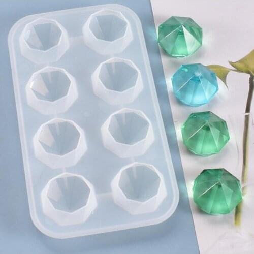 Crystal Epoxy DIY Resin Mold Diamond Shaped Gem Necklace Pendant Silicone Mould T4MD