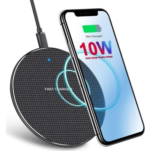 JUSFYU For Samsung Galaxy S10 S9/S9+ S8 Note 10 USB Charging Pad for iPhone 11 Pro XS Max XR X 8 Plus 10W Fast Wireless Charger