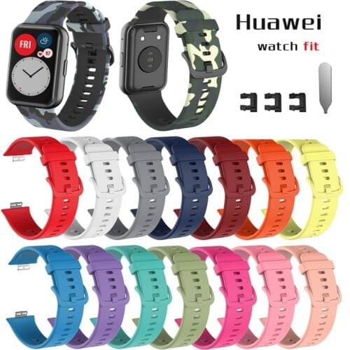 Camouflage Rubber Strap for Huawei Watch Fit Sport Smart Waterproof Wrist Band Watchband Bracelet Accessories for huawei fit