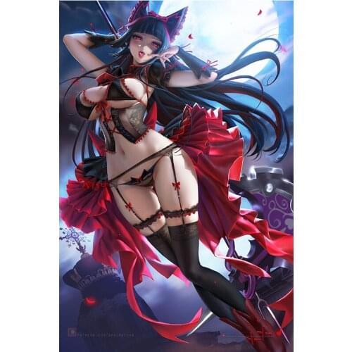 Custom Print Game Red Death Scythe Sexy Anime Girl Art Posters HD Wall Art Canvas Painting for Living Room Home Decor Picture
