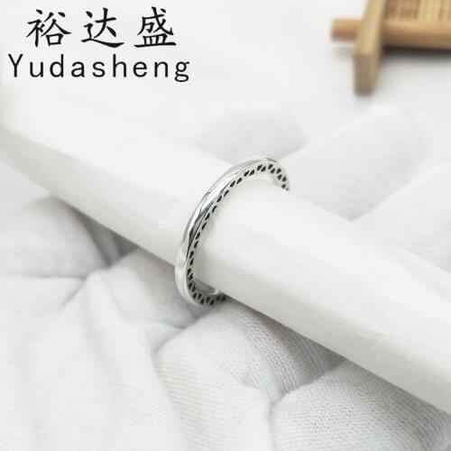 925 Sterling Silver Retro Geometric Love Heart Hollow Ring Fashion High Quality Jewelry Factory Wholesale Valentines Day Gift