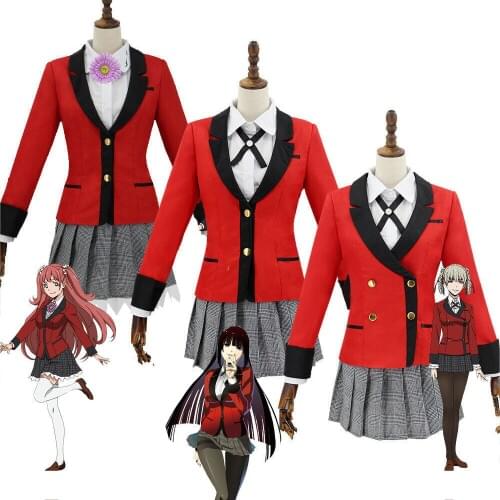 Anime Kakegurui Cosplay Costume Jabami Yumeko / Momobami Kirari / Yumemite Yumemi Cosplay Costume Women School Uniform Suits