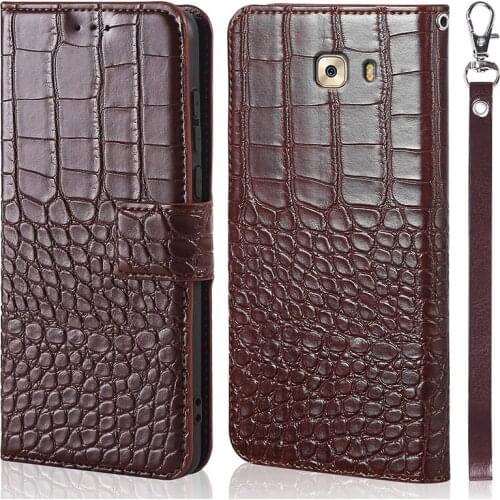 Leather Flip Phone Case for Samsung Galaxy C9 C9000 Crocodile Wallet Bag for Samsung Galaxy C9 Pro C9000 phone cover