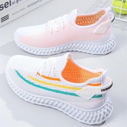 Hot Women Casual Shoes Summer Breathable Sock Shoes Slip On Walking Shoes Ladies Outdoor Sports Sneakers Women Vulcanized Shoes